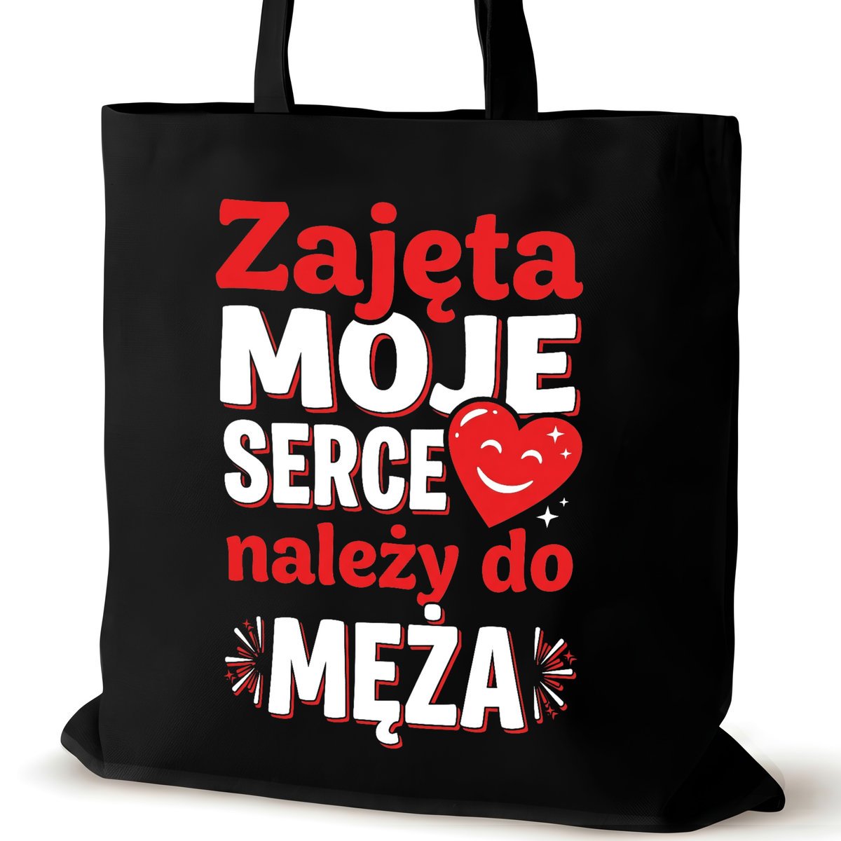 Torba bawełniana dla VIRAL na ramię czarna zakupowa napisem śmieszna