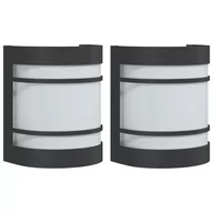 Lampy ogrodowe - vidaXL Kinkiety zewnętrzne, 2 szt., czarne, stal nierdzewna - miniaturka - grafika 1