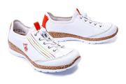 Półbuty damskie - RIEKER N42T0-81 sneaker white, półbuty damskie - Rieker - miniaturka - grafika 1