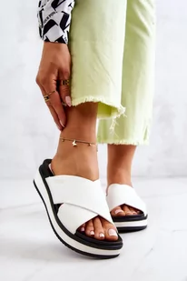 Espadryle Sandały Damskie Sprzączka Platforma Białe Charlene - Zazoo - Espadryle damskie - miniaturka - grafika 1