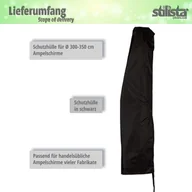 Pokrowce na meble ogrodowe - Stilista Pokrowiec Na Parasol O Średnicy 3 M, Czarny - miniaturka - grafika 1