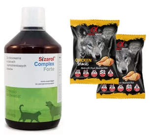 BIOVICO Sizarol Complex Forte 500 ml + 2 x Alpha Spirit Przysmak dla psa kostki kurczak 50g - Suplementy i witaminy dla psów - miniaturka - grafika 1