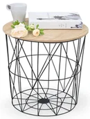 Ławy i stoliki kawowe - Stolik Kawowy Czarny Druciany Naturalny + M6-W88 - miniaturka - grafika 1
