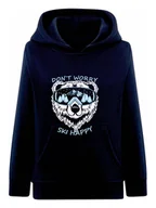 Bluzy dla chłopców - Chłopięca bluza z kapturem nadruk misia w goglach granatowa Tup Tup - miniaturka - grafika 1