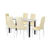 Stoły z krzesłami - Norman 6+1 étkező garnitúra bézs - miniaturka - grafika 1