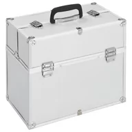 Kosmetyczki, organizery i kuferki - Kuferek na kosmetyki, 37 x 24 x 35 cm, srebrny, aluminiowy - miniaturka - grafika 1