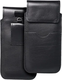 OEM Skórzana uniwersalna wsuwka z klapką - ROYAL / czarny - Rozmiar 2XL - IPHONE 6 PLUS / SAMSUNG A52 / XIAOMI REDMI NOTE 10 - Etui i futerały do telefonów - miniaturka - grafika 1