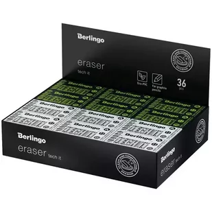 Gumka prostokątna Tech it (36szt) - Berlingo - Gumki biurowe - miniaturka - grafika 1