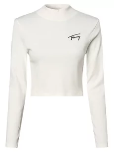 Tommy Jeans - Damska koszulka z długim rękawem, biały - Bluzki damskie - miniaturka - grafika 1