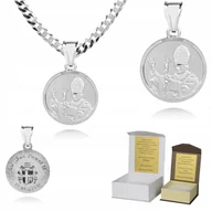 Biżuteria dla dzieci - 925 Srebrny łańcuszek medalik DEDYKACJA 50cm P2M43 - miniaturka - grafika 1