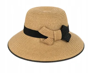 Kapelusz Damski Słomkowy Plażowy Elegancki Retro Regulowany Na Lato 56 - Czapki damskie - miniaturka - grafika 1