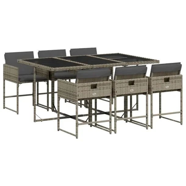Zestaw Mebli Ogrodowych Rattan PE Szary 165x106x73 cm
