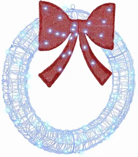 vidaXL Wianek Ze LED Lights Niebieski 75 cm Akryl - Ozdoby bożonarodzeniowe - miniaturka - grafika 1