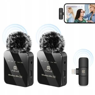 2X Bezprzewodowy Mikrofon Krawatowy Do Iphone Lightning / Puluz Pu647B - Mikrofony komputerowe - miniaturka - grafika 1