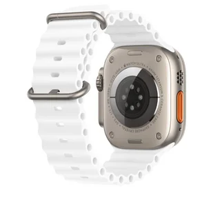 PASEK DO ZEGARKA APPLE WATCH 1/2/3/4/5/6/7/8/9/10/SE 42/44/45 BIAŁY SILIKON - Akcesoria do smartwatchy - miniaturka - grafika 1