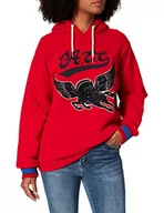 Bluzy damskie - Superdry Collegiate Hood damska bluza z kapturem, Hike Red, XS - miniaturka - grafika 1