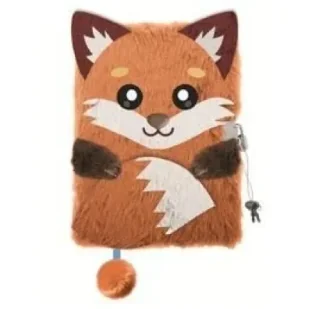 Pamiętnik z kłódką A5/96K 3D włochacz Fox - Szkolne artykuły papiernicze - miniaturka - grafika 1
