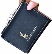 Portfele - Mały portfel portmonetka jelonek skórzany zatrzask - miniaturka - grafika 1