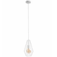 Lampy sufitowe - KET Druciana LAMPA wisząca metalowa OPRAWA industrialny zwis biały KET439 - miniaturka - grafika 1
