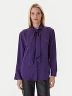 Bluzki damskie - Calvin Klein Bluzka LV044D125G Fioletowy Regular Fit - miniaturka - grafika 1
