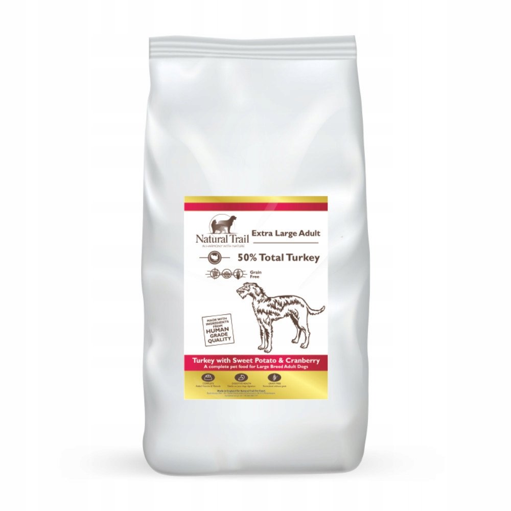 NATURAL TRAIL Dog GF LARGE Turkey Sweet Potato & Cranberry 12kg