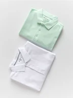 Koszulki dla chłopców - Reserved - Bawełniany t-shirt 2 pack - jasnozielony - miniaturka - grafika 1