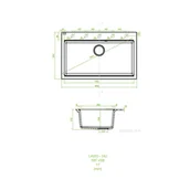 Zlewozmywaki - Laveo Tau Zlewozmywak granitowy jednokomorowy 50x80 cm beż SBT_4108 - miniaturka - grafika 1