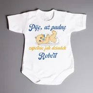 Body dla niemowląt - Piję, aż padnę zupełnie jak wujek - body niemowlęce - miniaturka - grafika 1