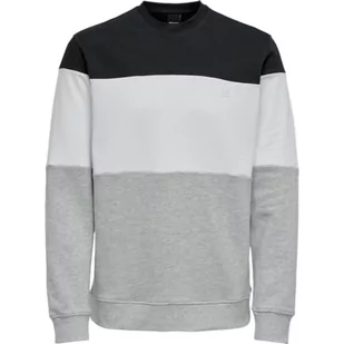 ONLY & SONS Męska bluza Onsodis Life Reg Cb Crew Neck Sweat, biały, XXL - Bluzy męskie - miniaturka - grafika 1