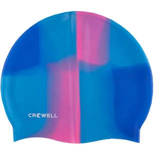 Czepek pływacki silikonowy dla dorosłych Crowell Multi Flame niebiesko-różowy - Pływanie - miniaturka - grafika 1