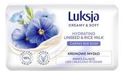 Mydła - Luksja Creamy &amp; Soft Len i Mleczko Ryżowe - Mydło w kostce 90g - miniaturka - grafika 1