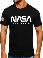 Koszulki męskie - Czarny bawełniany t-shirt męski z nadrukiem Bolf 14401 - miniaturka - grafika 1