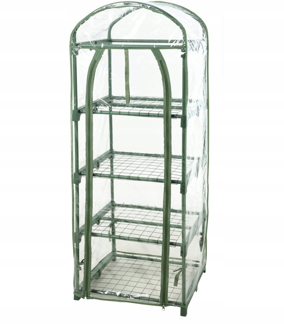 Koopman Szklarnia ogrodowa foliowa 4 poziomy domek zielona 50x45x130 cm