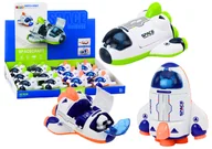 Samochody i pojazdy dla dzieci - Mały Statek Kosmiczny Jeżdżący Otwierany Kokpit Zielony Pomarańczowy - miniaturka - grafika 1