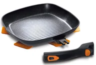 Patelnie - Nowoczesna patelnia grillowa z odpinanym uchwytem D6-S43 - miniaturka - grafika 1