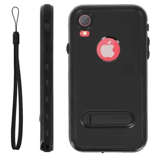 Etui Ochronne Iphone Xr Bi-Materiał Wodoodporny 2M Z Uchwytem Wideo Czarny - Etui i futerały do telefonów - miniaturka - grafika 1