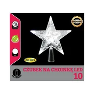 Ozdoby bożonarodzeniowe - Czubek na choinkę gwiazda 10 LED zimny biały 16 cm Bulinex - miniaturka - grafika 1