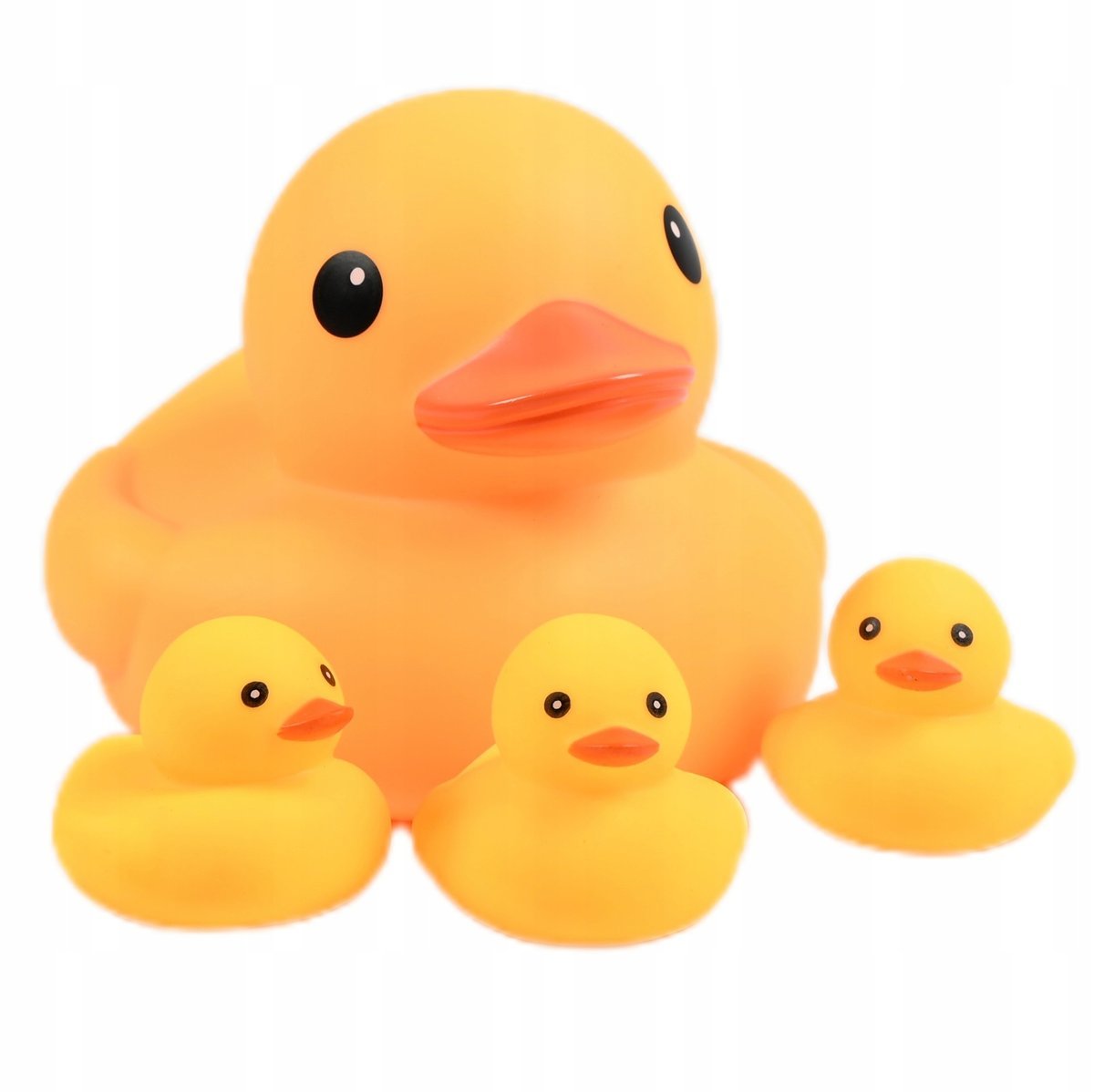 ŻÓŁTE KACZKI DO KĄPIELI GUMOWE KACZUSZKI DO WANNY BASENU ZESTAW 4SZT