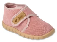 Buty dla dziewczynek - Kapcie dziecięce dziewczęce domowe na rzepy różowe Befado 465P182-23 - miniaturka - grafika 1