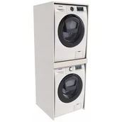 Szafki łazienkowe - Szafka nad pralkę i na suszarkę TS biała szafka łazienkowa słupek regał - miniaturka - grafika 1