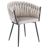 Krzesła - Krzesło DC-7077 welur ciemny beż #7 czarne nogi - miniaturka - grafika 1