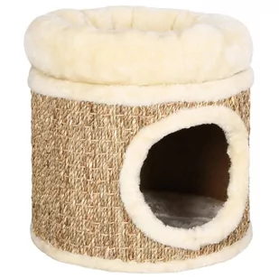 VidaXL Domek dla kota z luksusową poduszką, 33 cm, trawa morska 170968 VidaXL - Drapaki dla kotów - miniaturka - grafika 1