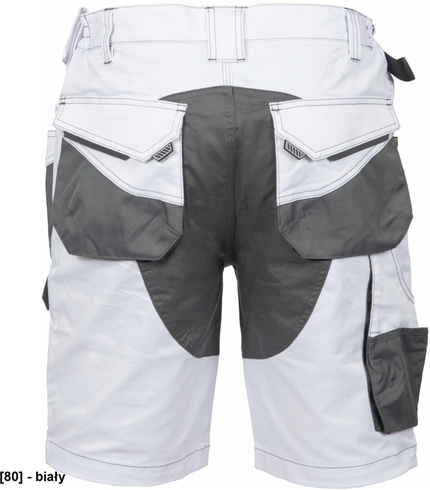 CERVA DAYBORO szorty - męskie spodnie robocze, odblaskowe elementy, 100 % TRIFIBETEX - biały 56