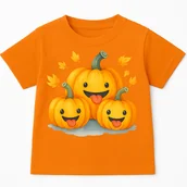 Koszulki dla dziewczynek - Koszulka na DZIEŃ DYNI Z trzema dyniami - WZÓR DYNIE TRZY - miniaturka - grafika 1