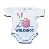 Body dla niemowląt - BODY Moja pierwsza Wielkanoc - zając 74 kr - miniaturka - grafika 1