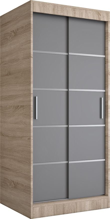 Elior Szafa przesuwna w kolorze dąb sonoma + antracyt - Livia 2X