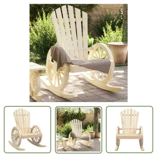 The Living Store Ogrodowy fotel bujany Adirondack - lite drewno jodłowe - Krzesło Ogrodowe - Fotele i krzesła ogrodowe The Living Store Ogrodowy fotel bujany Adirondack - lite drewno jodłowe - Krzesło Ogrodowe - Fotele i krzesła ogrodowe - miniaturka - grafika 1