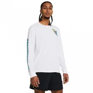 Koszulki sportowe męskie - Męski longsleeve z nadrukiem Under Armour UA Run Everywhere - biały - UNDER ARMOUR - miniaturka - grafika 1