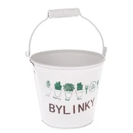 Donice - Metalowa osłonka na doniczkę Herbs biały,  12 x 10 cm - miniaturka - grafika 1