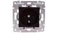 Gniazdka elektryczne - KOS Gniazdko pojedyncze Elektro System Dante z przesłoną z uziemieniem czarne - miniaturka - grafika 1